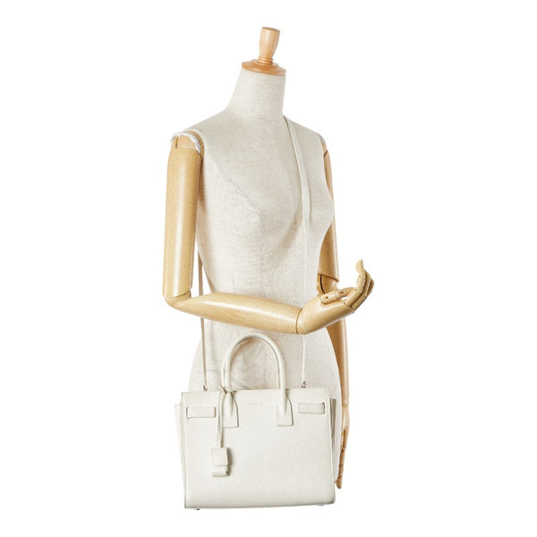 サンローラン サックドジュール ハンドバッグ ショルダーバッグ 2WAY ホワイト レザー レディース SAINT LAURENT 【中古】