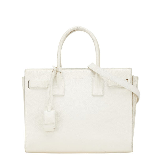 サンローラン サックドジュール ハンドバッグ ショルダーバッグ 2WAY ホワイト レザー レディース SAINT LAURENT 【中古】