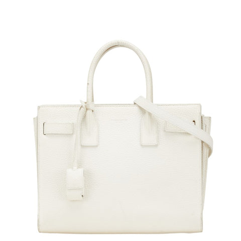 サンローラン サックドジュール ハンドバッグ ショルダーバッグ 2WAY ホワイト レザー レディース SAINT LAURENT 【中古】