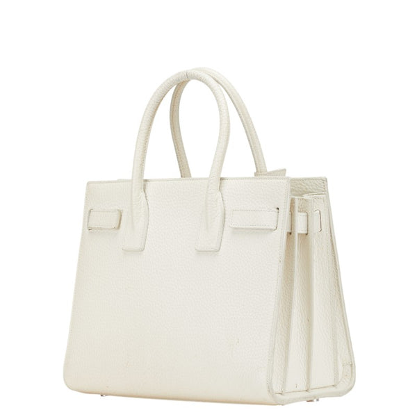 サンローラン サックドジュール ハンドバッグ ショルダーバッグ 2WAY ホワイト レザー レディース SAINT LAURENT 【中古】