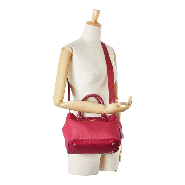 プラダ ハンドバッグ ショルダーバッグ 2WAY 1BA172 ピンク ナイロン レザー レディース PRADA 【中古】