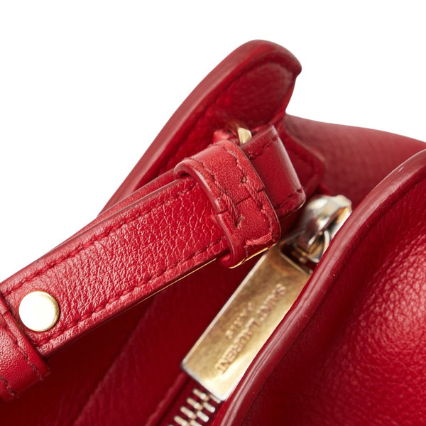 サンローラン プチカバス  ハンドバッグ ショルダーバッグ 2WAY 311210 レッド レザー レディース SAINT LAURENT 【中古】