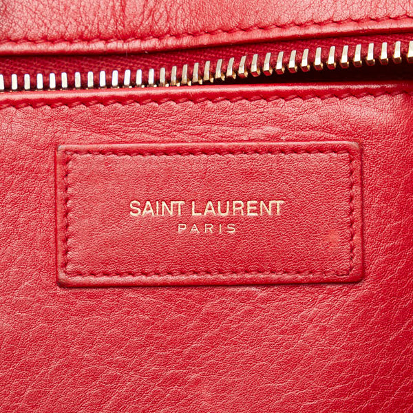 サンローラン プチカバス  ハンドバッグ ショルダーバッグ 2WAY 311210 レッド レザー レディース SAINT LAURENT 【中古】