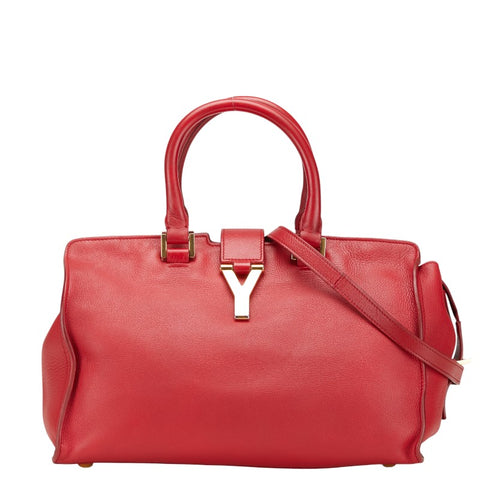 サンローラン プチカバス  ハンドバッグ ショルダーバッグ 2WAY 311210 レッド レザー レディース SAINT LAURENT 【中古】