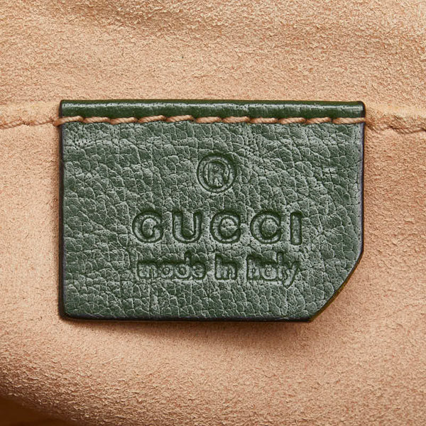 グッチ オフィディア シェリーライン 斜め掛け ショルダーバッグ 499621 オレンジ グリーン スウェード レザー レディース GUCCI 【中古】