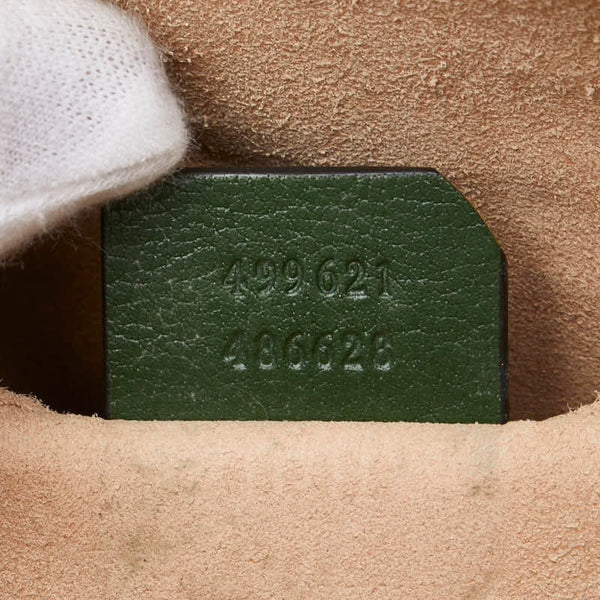 グッチ オフィディア シェリーライン 斜め掛け ショルダーバッグ 499621 オレンジ グリーン スウェード レザー レディース GUCCI 【中古】