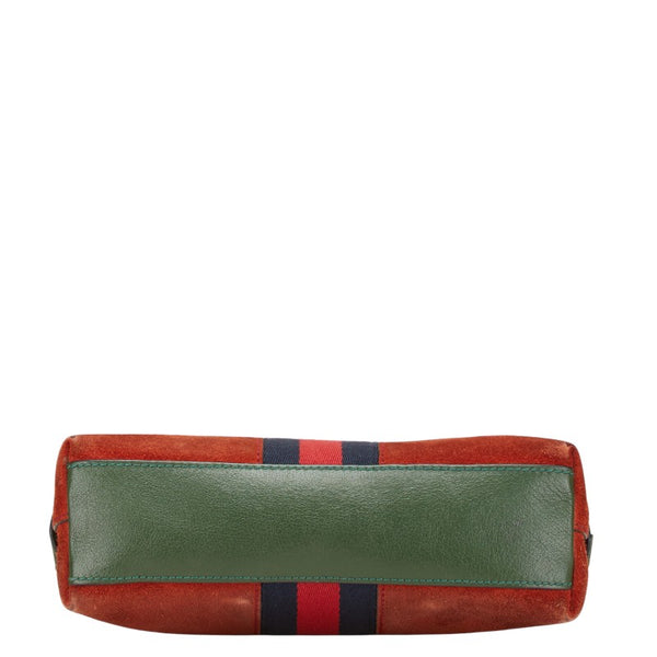 グッチ オフィディア シェリーライン 斜め掛け ショルダーバッグ 499621 オレンジ グリーン スウェード レザー レディース GUCCI 【中古】