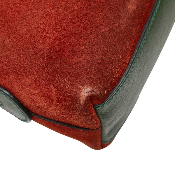 グッチ オフィディア シェリーライン 斜め掛け ショルダーバッグ 499621 オレンジ グリーン スウェード レザー レディース GUCCI 【中古】