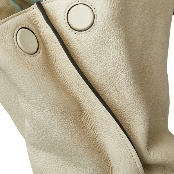 グッチ バンブー デイリー トートバッグ ショルダーバッグ 2WAY 370830 ホワイト レザー レディース GUCCI 【中古】