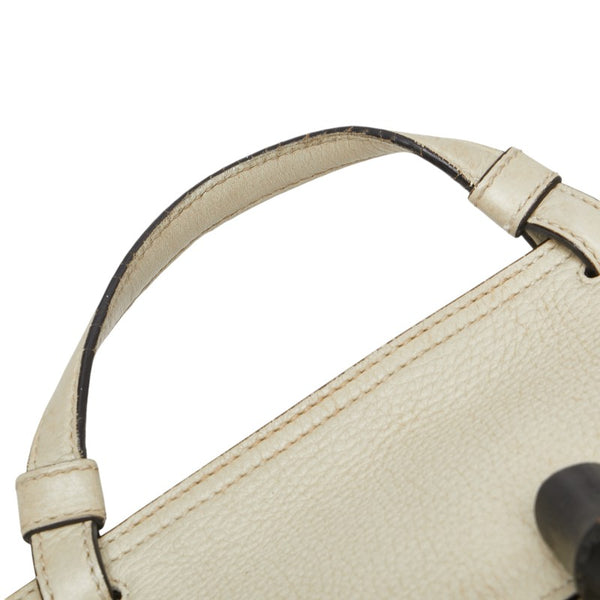 グッチ バンブー デイリー トートバッグ ショルダーバッグ 2WAY 370830 ホワイト レザー レディース GUCCI 【中古】