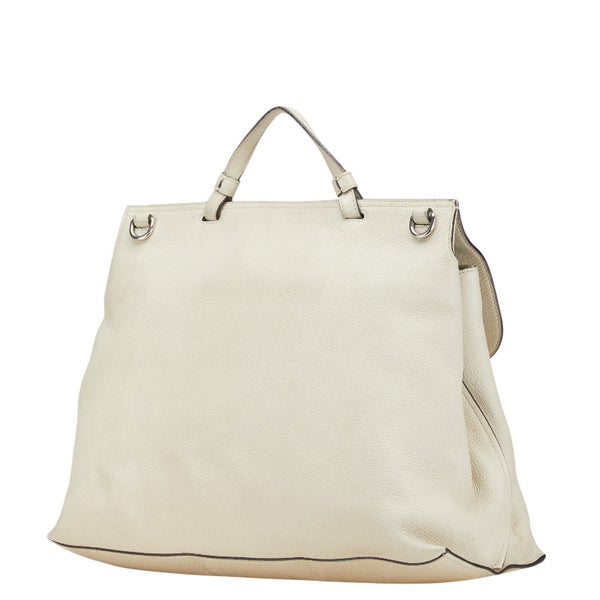 グッチ バンブー デイリー トートバッグ ショルダーバッグ 2WAY 370830 ホワイト レザー レディース GUCCI 【中古】