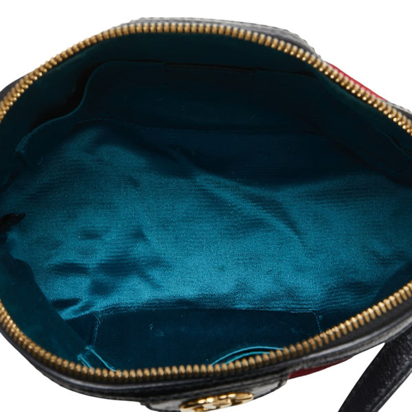 グッチ オフィディア シェリーライン 斜め掛け ショルダーバッグ 499621 レッド ブラック スウェード レザー レディース GUCCI 【中古】