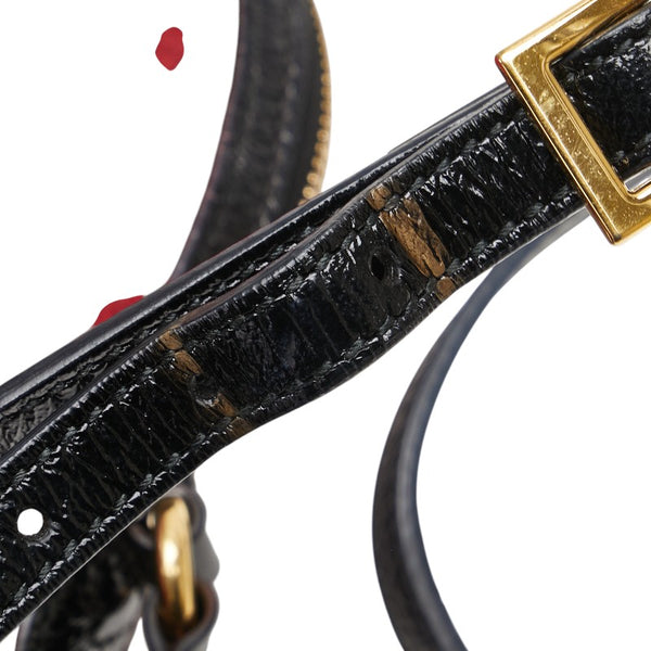 グッチ オフィディア シェリーライン 斜め掛け ショルダーバッグ 499621 レッド ブラック スウェード レザー レディース GUCCI 【中古】