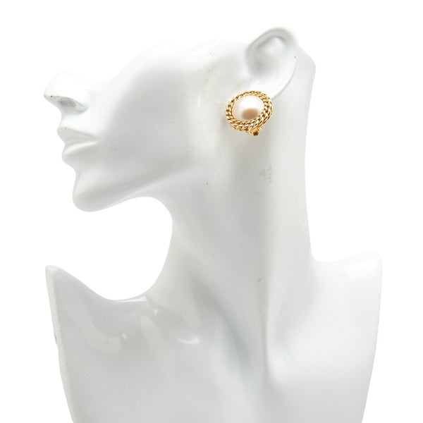 シャネル チェーン モチーフ イヤリング ゴールド メッキ フェイクパール レディース CHANEL 【中古】