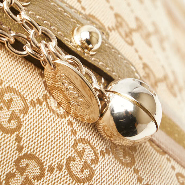 グッチ GGキャンバス ハンドバッグ トートバッグ 137396 ベージュ ゴールド キャンバス レザー レディース GUCCI 【中古】