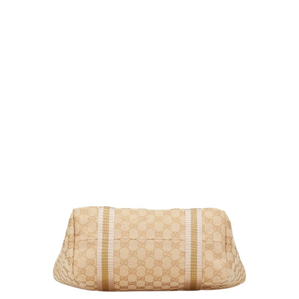 グッチ GGキャンバス ハンドバッグ トートバッグ 137396 ベージュ ゴールド キャンバス レザー レディース GUCCI 【中古】