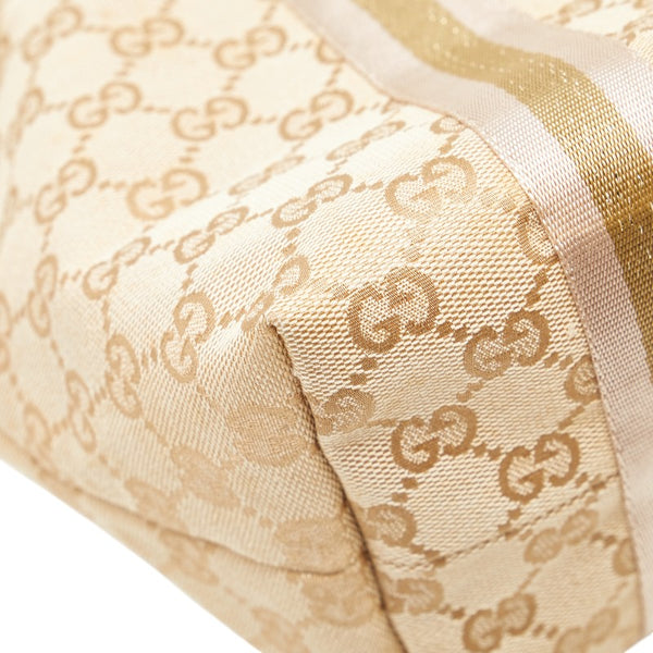 グッチ GGキャンバス ハンドバッグ トートバッグ 137396 ベージュ ゴールド キャンバス レザー レディース GUCCI 【中古】