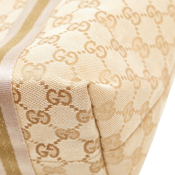グッチ GGキャンバス ハンドバッグ トートバッグ 137396 ベージュ ゴールド キャンバス レザー レディース GUCCI 【中古】