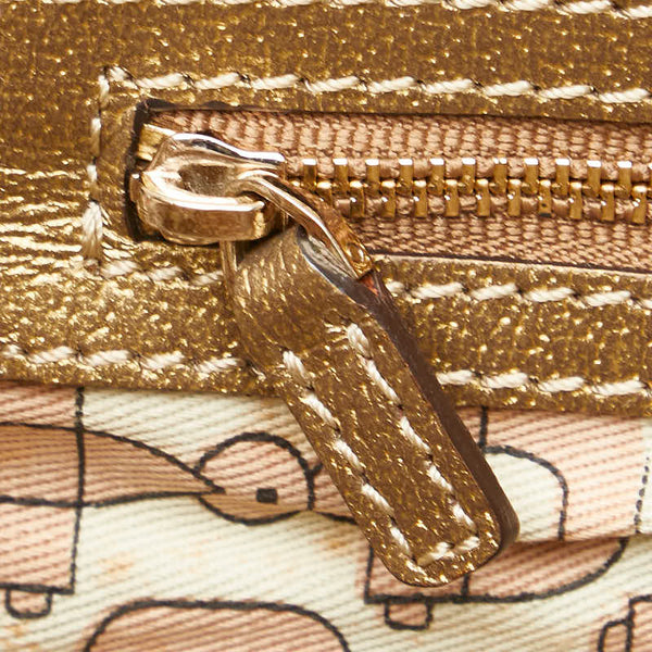 グッチ GGキャンバス ハンドバッグ トートバッグ 137396 ベージュ ゴールド キャンバス レザー レディース GUCCI 【中古】