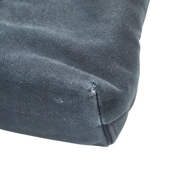 エルメス トロカホリゾンタルMM トートバッグ ブラック ブラウン キャンバス レザー レディース HERMES 【中古】