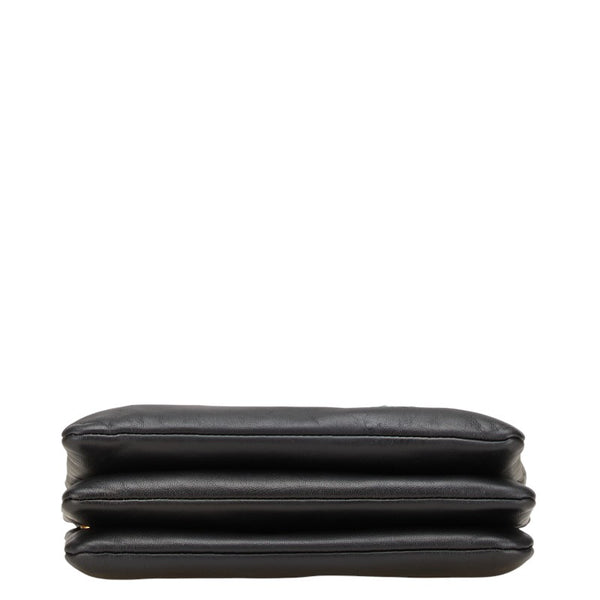セリーヌ トリオ スモール 斜め掛け ショルダーバッグ ブラック レザー レディース CELINE 【中古】