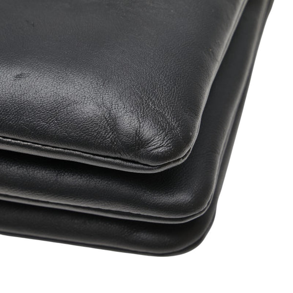 セリーヌ トリオ スモール 斜め掛け ショルダーバッグ ブラック レザー レディース CELINE 【中古】