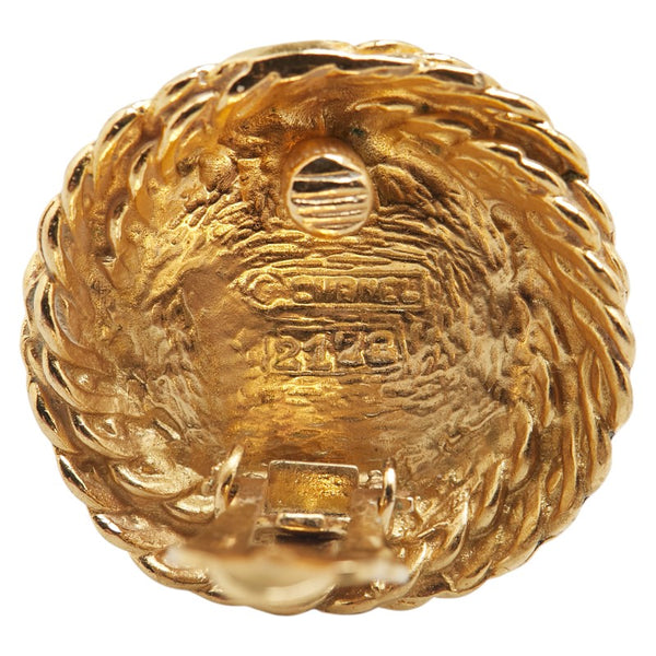 シャネル グリポア カラーストーン イヤリング ゴールド グリーン メッキ レディース CHANEL 【中古】