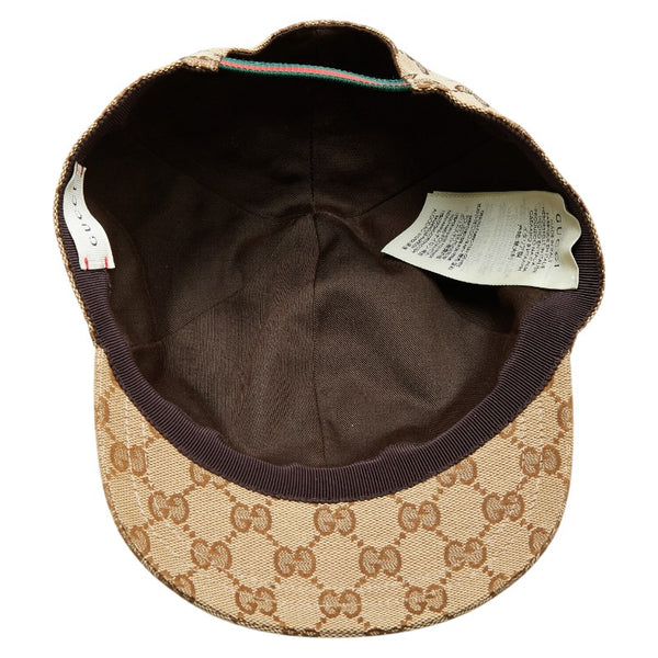 グッチ GGキャンバス シェリーライン キャップ サイズ：L 56cm ベージュ キャンバス レディース GUCCI 【中古】