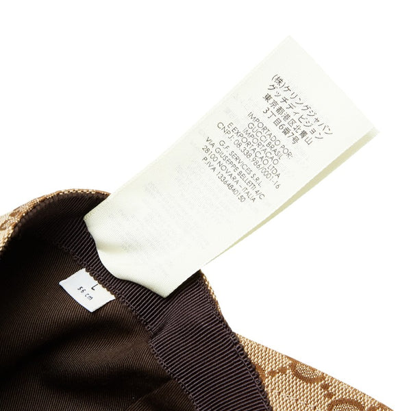 グッチ GGキャンバス シェリーライン キャップ サイズ：L 56cm ベージュ キャンバス レディース GUCCI 【中古】