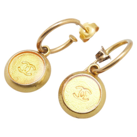 シャネル ココマーク ラウンド ピアス ゴールド メッキ レディース CHANEL 【中古】