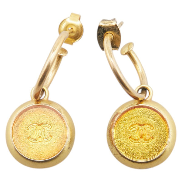シャネル ココマーク ラウンド ピアス ゴールド メッキ レディース CHANEL 【中古】