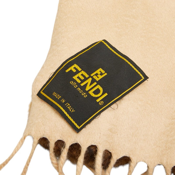 フェンディ マフラー ベージュ カシミヤ レディース FENDI 【中古】