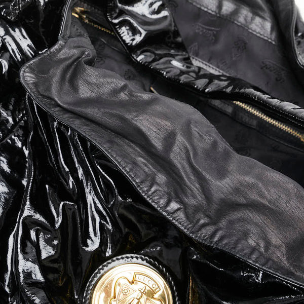 グッチ ヒステリア ワンショルダーバッグ 197061 ブラック パテントレザー レディース GUCCI 【中古】