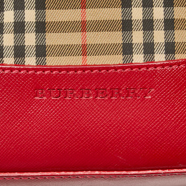 バーバリー ノバチェック シャドーホース トートバッグ ベージュ マルチカラー キャンバス レザー レディース BURBERRY 【中古】