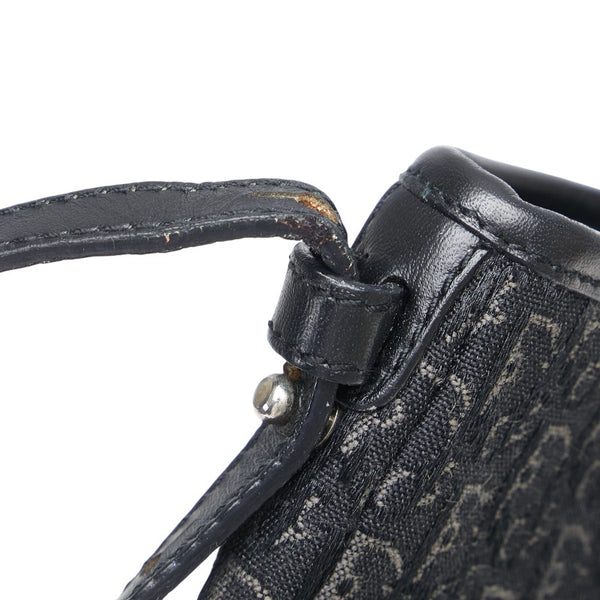 ディオール トロッター 斜め掛け ショルダーバッグ ポーチ ブラック キャンバス レザー レディース Dior 【中古】