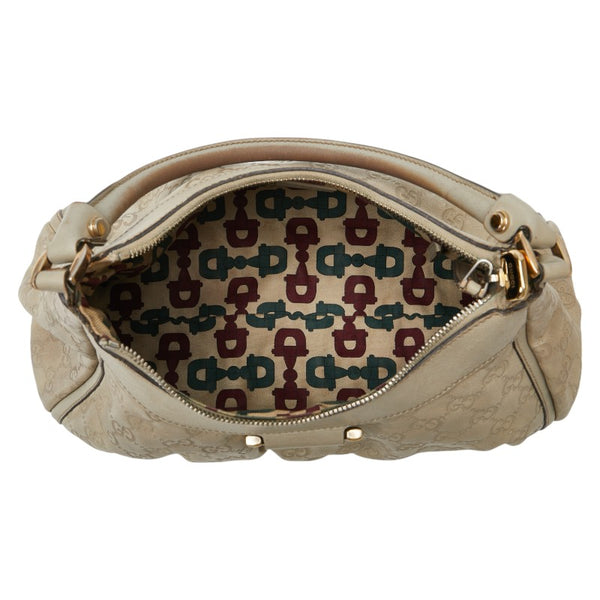 グッチ グッチシマ アビー ハンドバッグ 190525 ベージュ レザー レディース GUCCI 【中古】