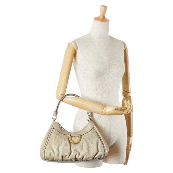 グッチ グッチシマ アビー ハンドバッグ 190525 ベージュ レザー レディース GUCCI 【中古】