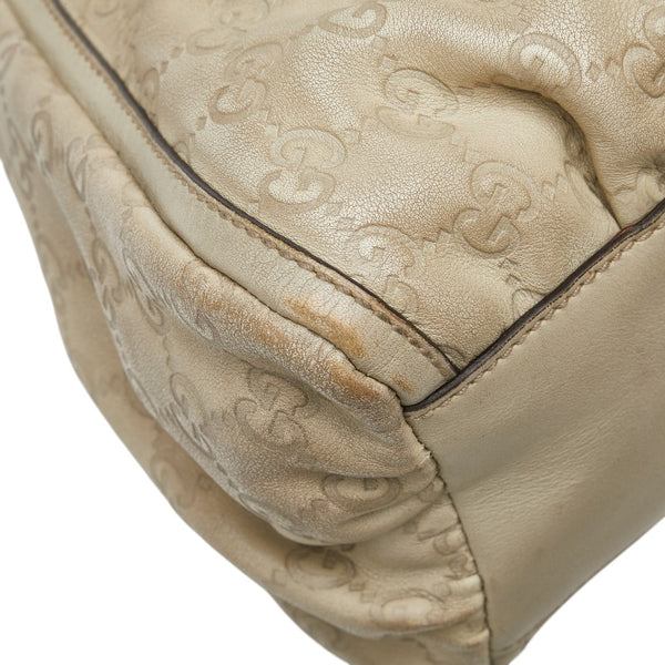 グッチ グッチシマ アビー ハンドバッグ 190525 ベージュ レザー レディース GUCCI 【中古】