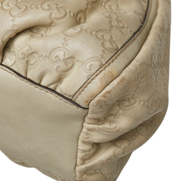 グッチ グッチシマ アビー ハンドバッグ 190525 ベージュ レザー レディース GUCCI 【中古】