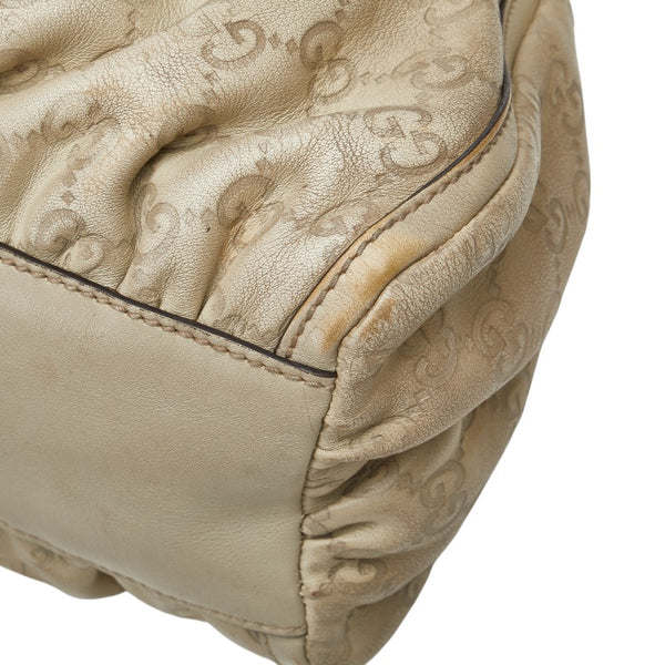 グッチ グッチシマ アビー ハンドバッグ 190525 ベージュ レザー レディース GUCCI 【中古】