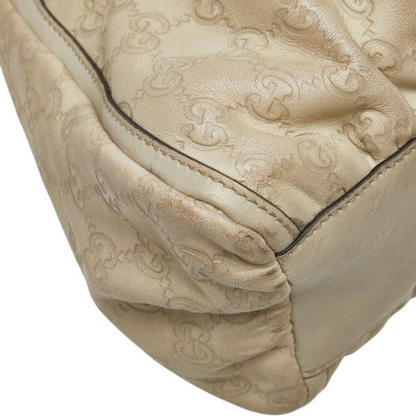 グッチ グッチシマ アビー ハンドバッグ 190525 ベージュ レザー レディース GUCCI 【中古】