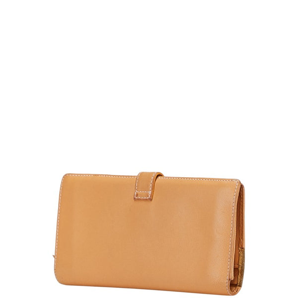ロエベ アナグラム 長財布 ベージュ レザー スウェード レディース LOEWE 【中古】