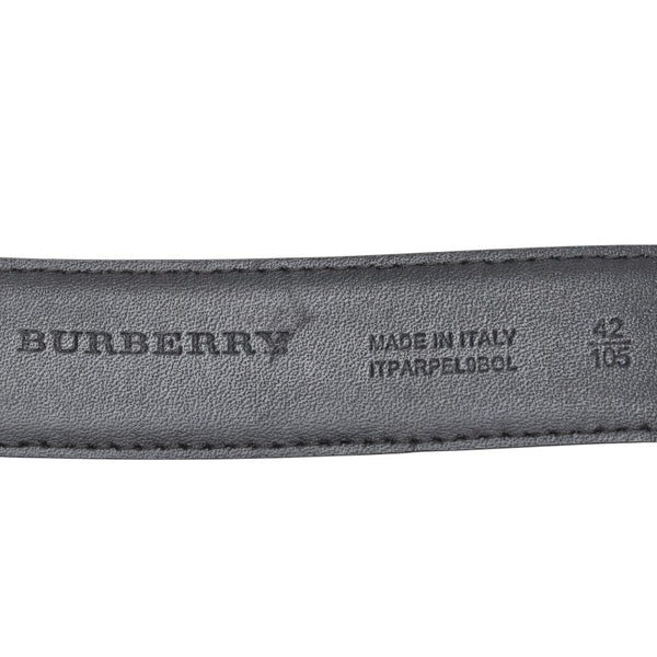バーバリー ロゴ ベルト サイズ：105/42 ブラック レザー レディース BURBERRY 【中古】