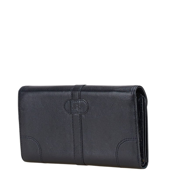 バーバリー ノバチェック 長財布 ブラック レザー レディース BURBERRY 【中古】
