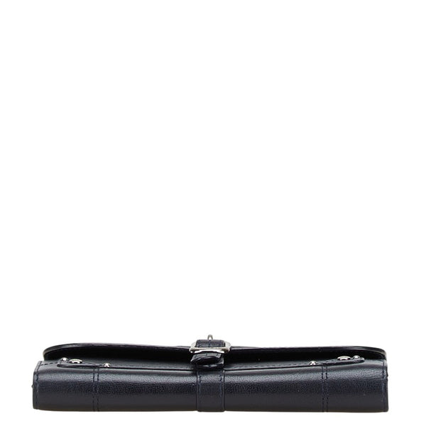 バーバリー ノバチェック 長財布 ブラック レザー レディース BURBERRY 【中古】