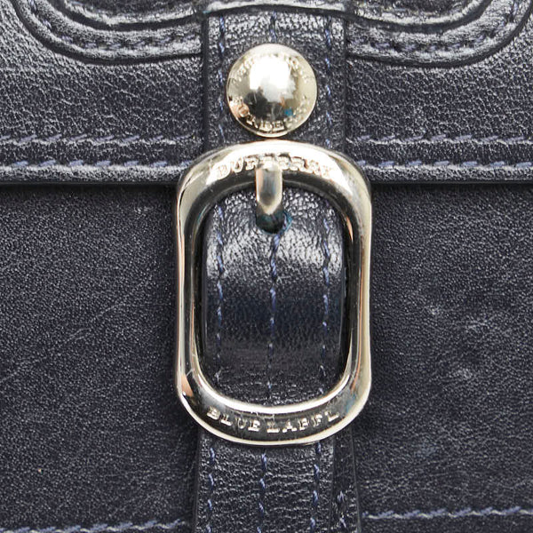 バーバリー ノバチェック 長財布 ブラック レザー レディース BURBERRY 【中古】