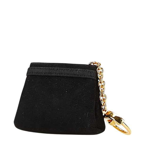 サルヴァトーレフェラガモ ヴァラ ポーチ バッグチャーム キーホルダー ブラック スエード レディース Salvatore Ferragamo 【中古】