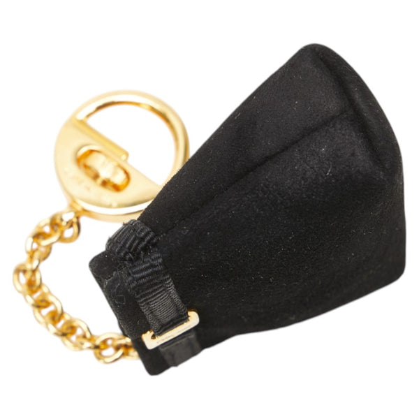 サルヴァトーレフェラガモ ヴァラ ポーチ バッグチャーム キーホルダー ブラック スエード レディース Salvatore Ferragamo 【中古】