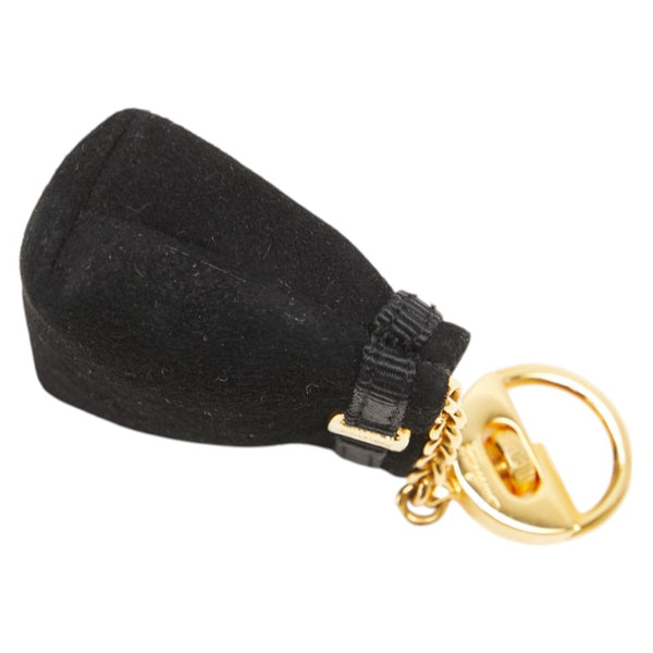 サルヴァトーレフェラガモ ヴァラ ポーチ バッグチャーム キーホルダー ブラック スエード レディース Salvatore Ferragamo 【中古】