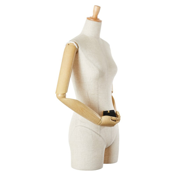 サルヴァトーレフェラガモ ヴァラ ポーチ バッグチャーム キーホルダー ブラック スエード レディース Salvatore Ferragamo 【中古】